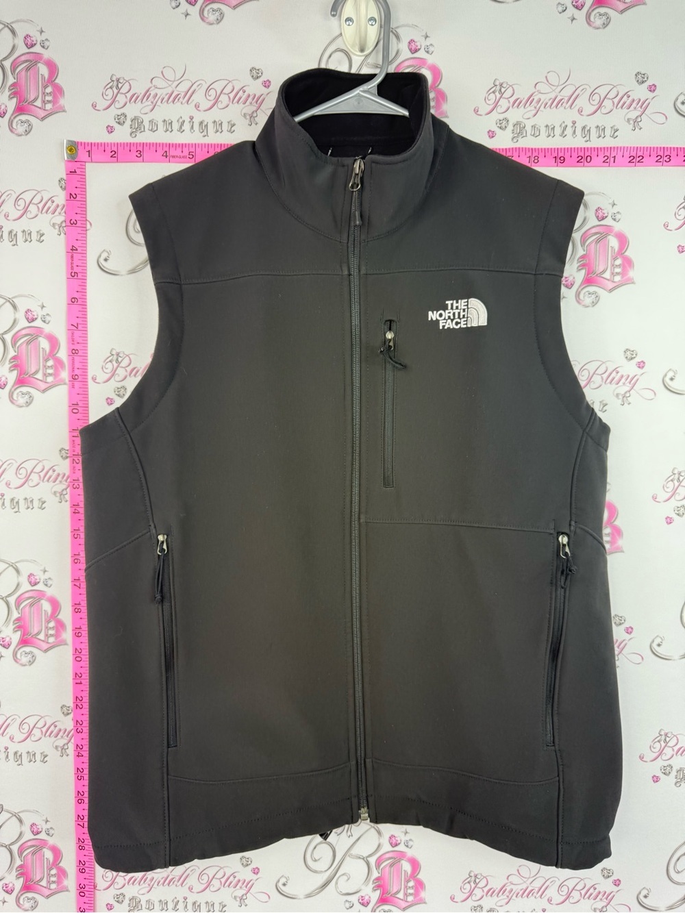 The North Face vest Black Men's Softshell Vest with Zip Pockets